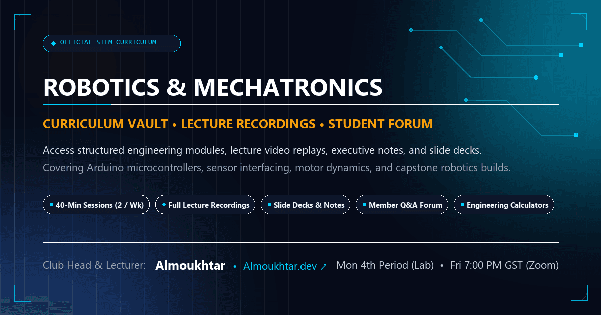 Founding the PEPS Robotics & Mechatronics Club: Engineering Curriculum, Web Platform, and Capstone Systems